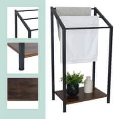 Northix Stojalo za brisače s polico - 3 prečke, prostostoječe