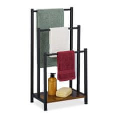 Northix Stojalo za brisače s 3 prečkami in polico z učinkom lesa