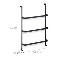 Northix Vrata za stojalo za brisače z 3 palicami in kljuki iz nerjavečega jekla