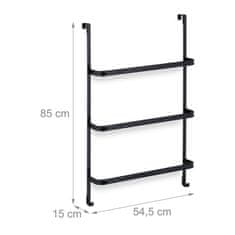 Northix Vrata za stojalo za brisače z 3 palicami in kljuki iz nerjavečega jekla