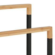 Northix Stojalo za brisače z 2 držaloma iz železa in bambusa