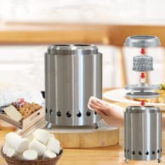 HOME & MARKER® Brezdimno prenosno namizno kurišče, lesni peleti in tekoča goriva, kompaktno za 4–8 oseb | FIRENOVA