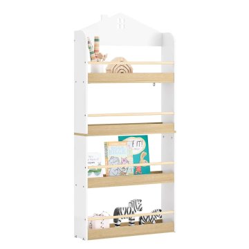 SoBuy Otroška knjižna polica 4-nadstropna 60x15x1305 cm bela shranjevanje