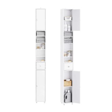 SoBuy Kopalniška omarica 20x20x180 cm bela