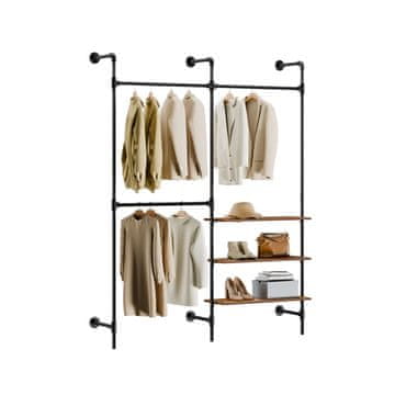 SoBuy Stenska obešalna omara 168x46x220 cm črna