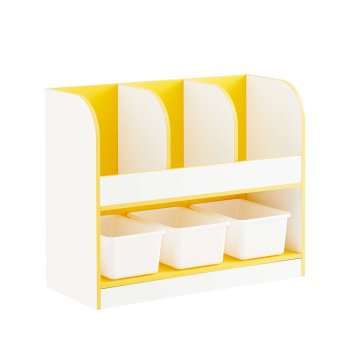 SoBuy Otroška knjižna polica 70x30x58 cm rumena