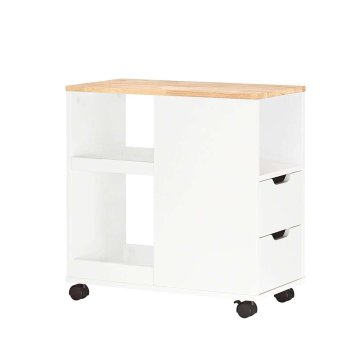 SoBuy Klubska mizica stranska mizica s shrambo na kolesih 30x60x60 cm