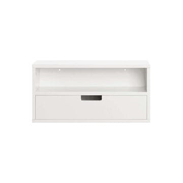 SoBuy Nočna omarica stenska z predalom 45x25x22 cm bela