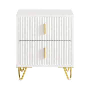 SoBuy Nočna omarica 2 predala 40x40x47 cm bela