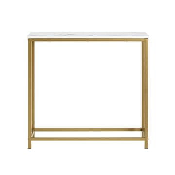 SoBuy Konzolna miza 80x30x75 cm zlata in bela