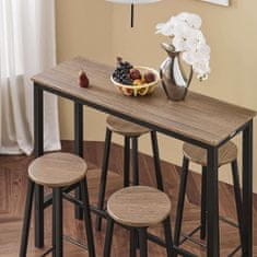 SoBuy Barska miza in 4 stolčki jedilni komplet 120x40x100 cm