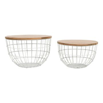 Livin Hill Set klubske mizice 76x48.5x76 cm bela rjava