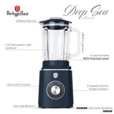 Berlingerhaus Namizni mešalnik BH-9766 s stekleno posodo 1,5 l 1000 W Deep Sea Collection