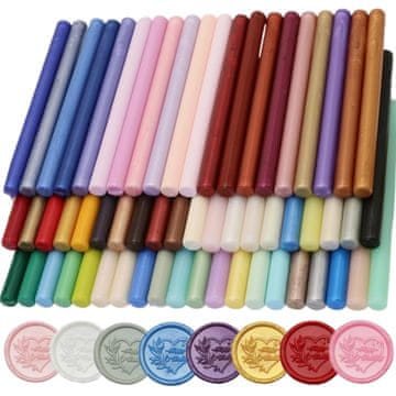 slomart 60 kosov tesnilnih voščenih palic za žigosanje z voskom, pisane barve, mini palice za pištolo z voskom, komplet za žigosanje z voskom, super za vabila (60)