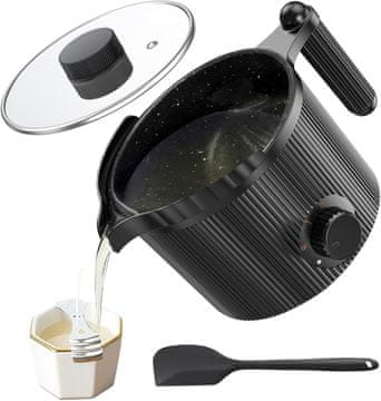 slomart Venpow Topilnik voska z izlivom, komplet za izdelavo sveč za odrasle začetnike, 1,5L prostornine, za izdelavo sveč, komplet vklj. s topilnikom in mešalnikom