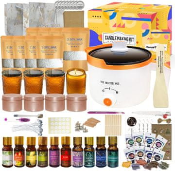 slomart Ksedcon Komplet za izdelavo sveč z električnim lončkom za taljenje voska, Diy Set za izdelavo sveč za odrasle