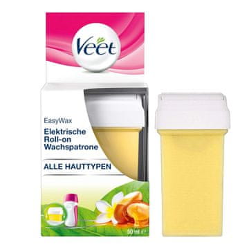 slomart Veet EasyWax Nadomestna kartuša za električni roll-on grelec - Vosek za vse tipe kože, 1 x 50 ml