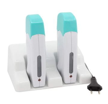 slomart EpilWax 2 grelnika za vosek za 100 ml roll-on s podstavkom - aparati za taljenje vložkov z voskom (Duo, bel)