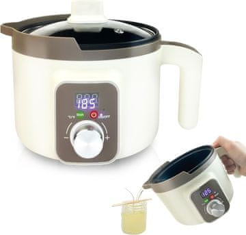 slomart LINGQIAN Digitalna posoda za taljenje voska z LED prikazom temperature, pametni električni topilnik voska za sveče, nelepljiv, enostaven za čiščenje, lonec za izdelavo sveč za ročna dela