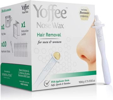 slomart Original Yoffee Nose Wax - Komplet za voskanje nosu z organskim čebeljim voskom, 10 večkratnih aplikatorjev, brez parabenov, 100 g (Made in Spain)