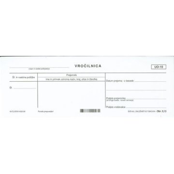 PIGO Obrazec 0,13 vročilnica