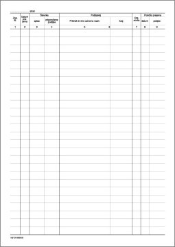 PIGO Obrazec 0,80 1/50 knjiga prejete pošte