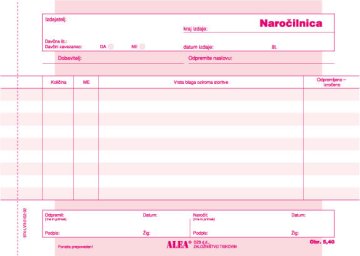 PIGO Obrazec 5,40 naročilnica a5