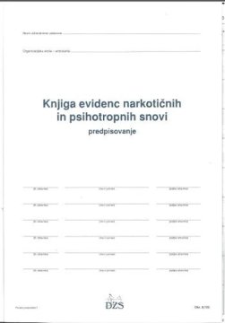PIGO Obrazec 8,102 knjiga evidenc narkotičnih in psihotropnih snovi 1/25