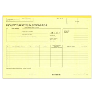 PIGO Obrazec 8,11 zdravstveni karton za medicino dela (z vloženim obr. 8,22)