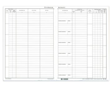PIGO Obrazec 8,22 vložek za zdravstvene kartone (za obr. 8,8, 8,11, 8,12, 8,84, 8,85, 8,92)