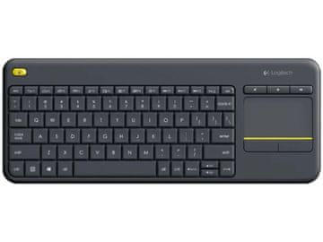 PIGO Tipkovnica logitech k400 plus wireless touch, unifying, črna, slo