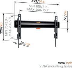 Vogels TVM3405SP, zidni nosilec za OLED zaslone od 32" do 77", fiksni, do 50 kg