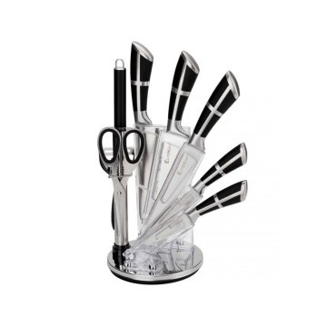 EliteHoff 9-delni komplet kuhinjskih nožev v stojalu z brusilnikom in škarjami E6262