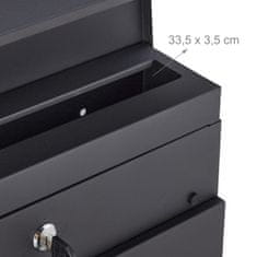 Northio Poštni nabiralnik jeklen črn 40x30x15 cm z držalom za časopis