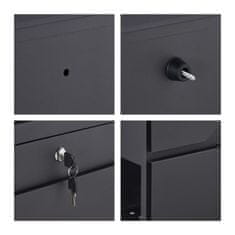 Northio Poštni nabiralnik jeklen črn 40x30x15 cm z držalom za časopis