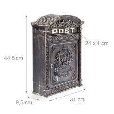 Northio Poštni nabiralnik starinski stil aluminij za pisma A4