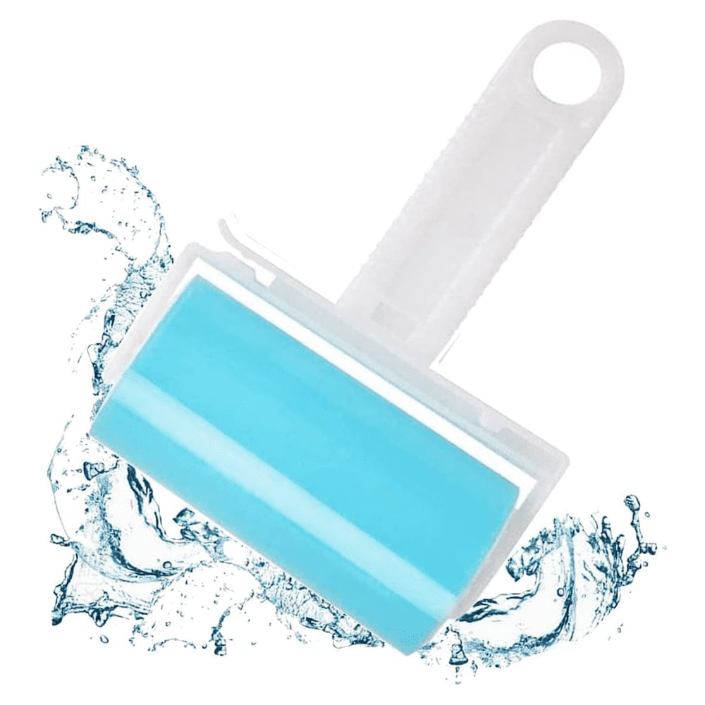 Netscroll Valjček za odstranjevanje dlak za večkratno uporabo s pralno lepljivo površino, ki se spere z vodo, LintRoller