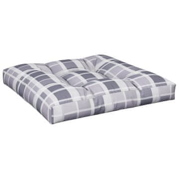 Vidaxl Blazina za kavč iz palet siv karo vzorec 80x80x12 cm