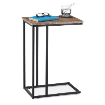 Northix Industrijska stranska mizica kovinski okvir lesena plošča 45 cm