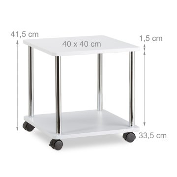 Northix 2 nivojska zložljiva stranska mizica z dvema policama