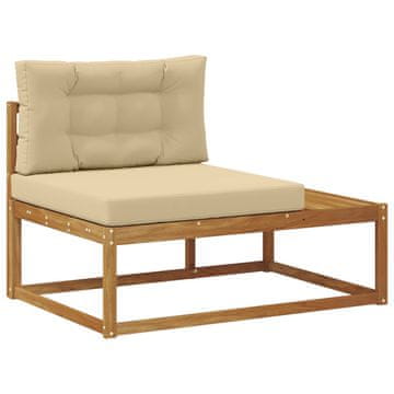 Vidaxl Zunanji konec kavča z blazino Naravna 115 x 83 x 73 cm