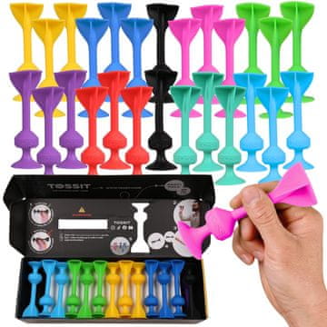 sarcia.eu TOSSIT Komplet za zabavo, igra pikado s silikonskimi priseski, zabavna igra DART, 26 pikadov