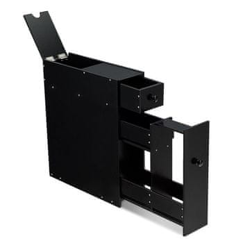 Northio Ozka kopalniška omarica MDF s predali in policami črna