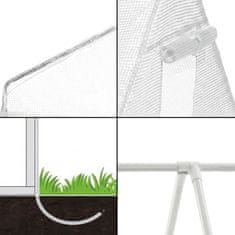 GARDEN LINE Majhna, bela vrtna rastlinjak, plastični tunel z zadrgo, pladenj za sadike 180x140xH94 cm
