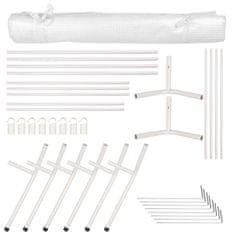 GARDEN LINE Majhna, bela vrtna rastlinjak, plastični tunel z zadrgo, pladenj za sadike 180x140xH94 cm