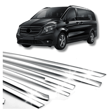 shumee Obroba okna za stranska vrata iz nerjavečega jekla, kromirana MERCEDES Vito W447 L3 2014-