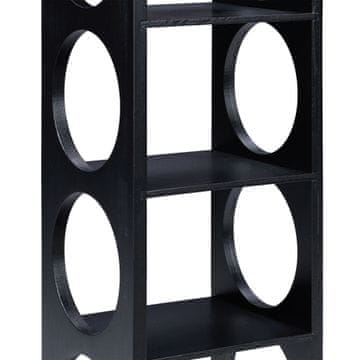 Northix Stojalo za vino iz bambusa v črni barvi za organizirano shranjevanje