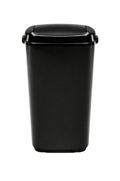 Plafor Koš za smeti črn pla 90l nihalen - črn pokrov