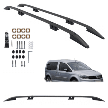 shumee STREŠNE NOSILCE ZA VOLKSWAGEN CADDY MAXI od leta 2003 do 2020, ČRNE