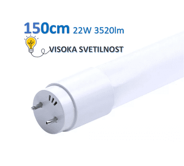 HEDA LED cevna sijalka T8 G13 150cm 6500k 22W 3520lm steklena